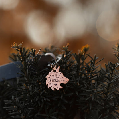 Adresówka MIDNIGHT WOLF w kolorze rose gold wykonana z miedzi